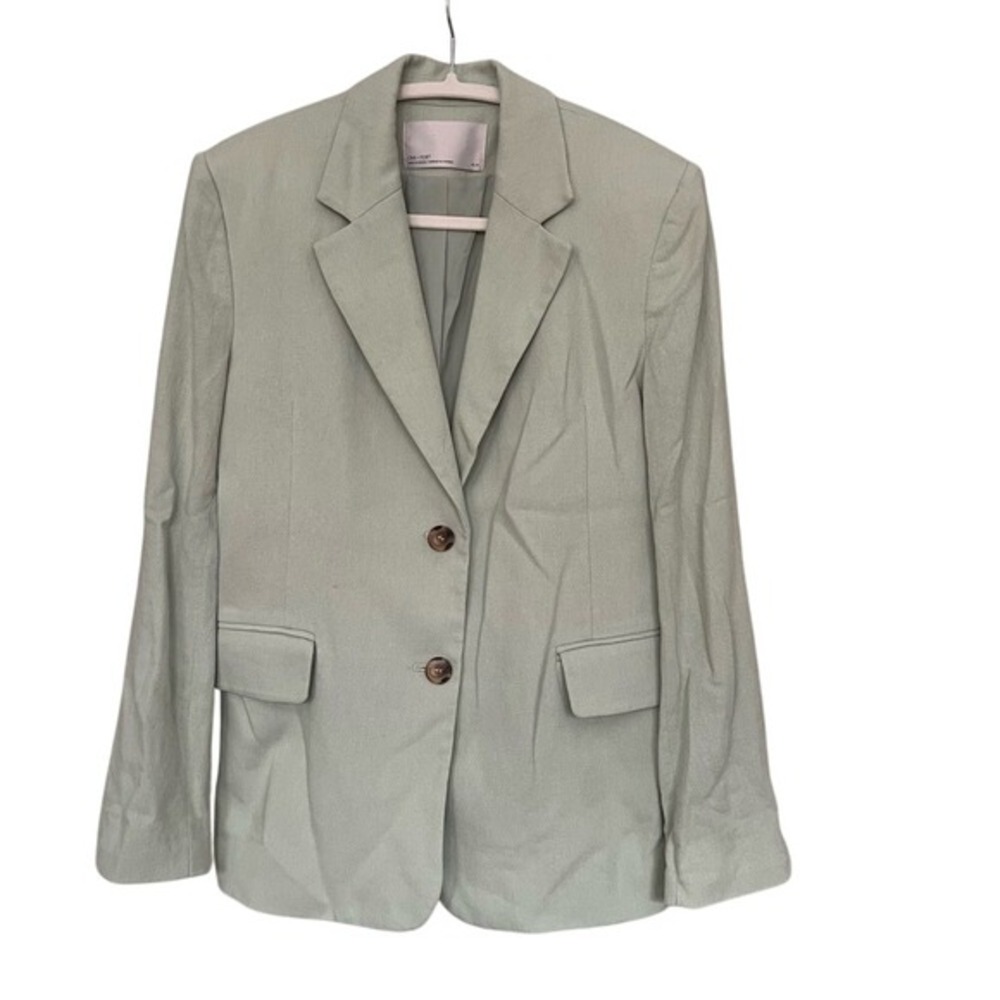 OAK + FORT Light Green Textured‎ Blazer Jacket Size XS TP Two Button
